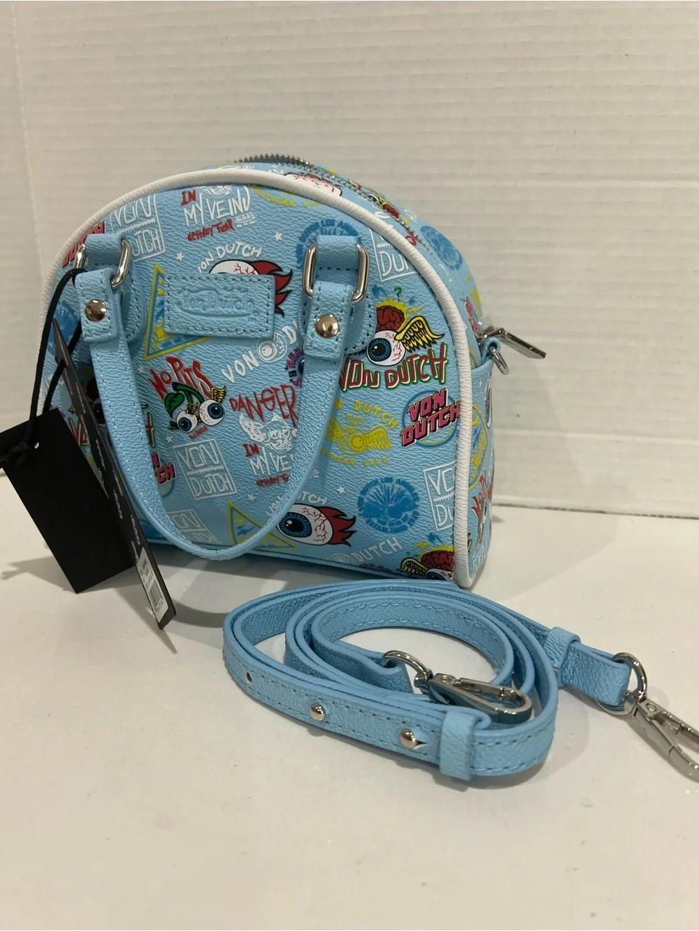 Von Dutch Light Blue Jax Crossbody/Handbag NWT!